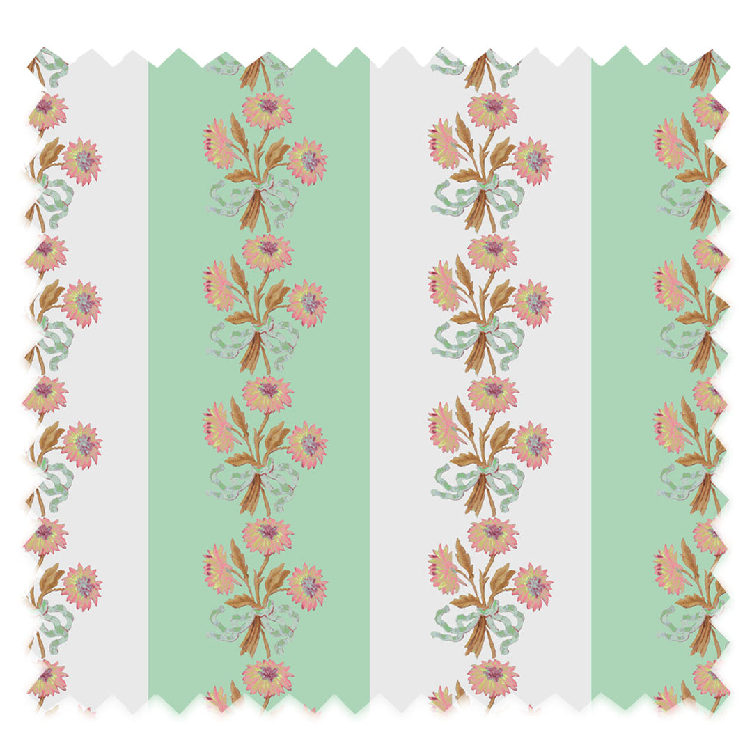 Chateau Stripe Peppermint and Chalk Recycled Velvet