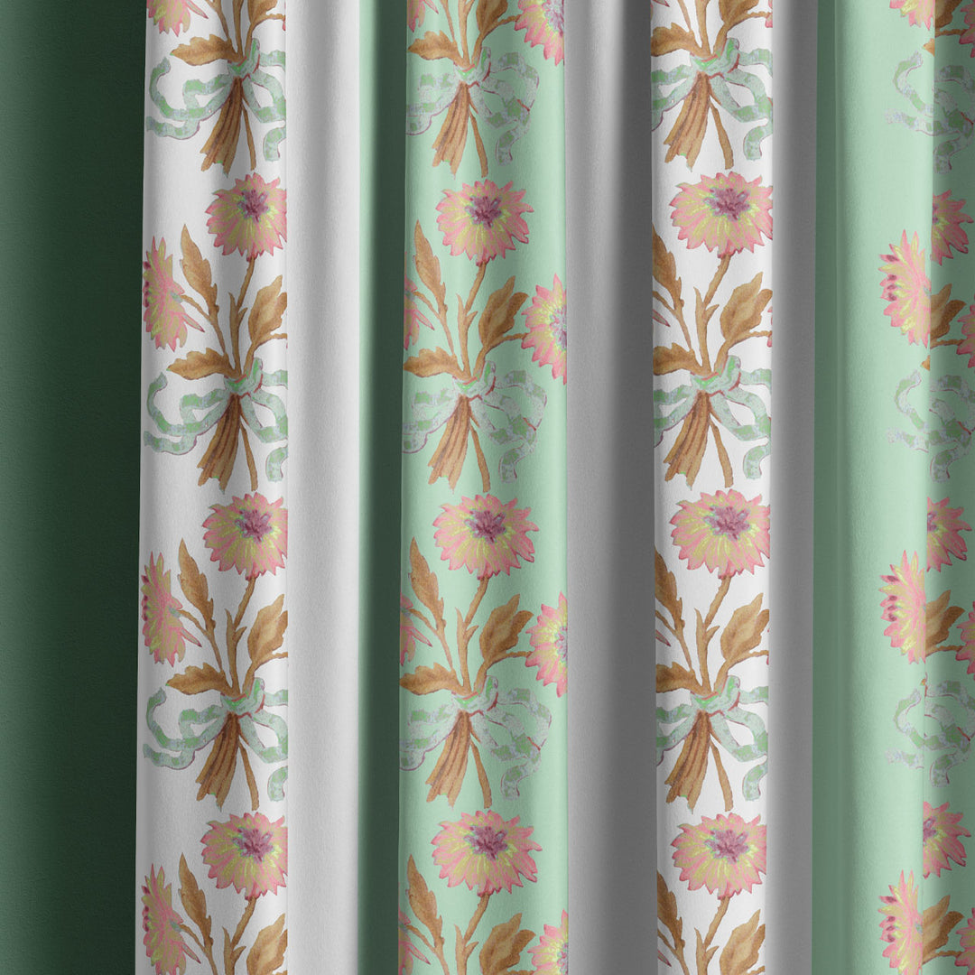 Chateau Stripe Peppermint and Chalk Recycled Velvet