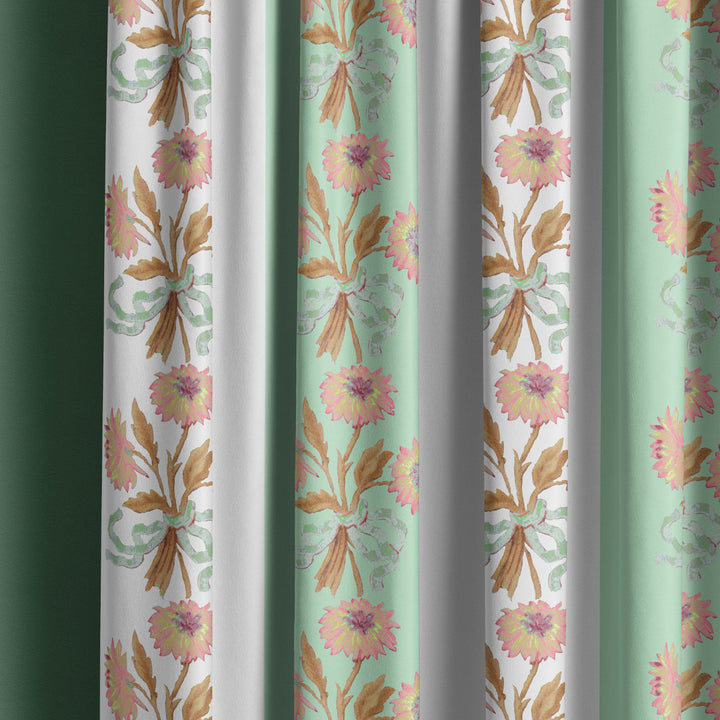 Chateau Stripe Peppermint and Chalk Recycled Velvet