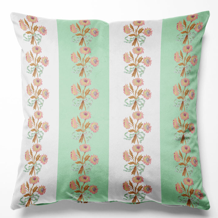 Chateau Stripe Peppermint and Chalk Cushion
