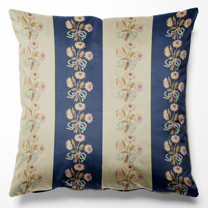 Chateau Stripe Prussian and Fawn Cushion