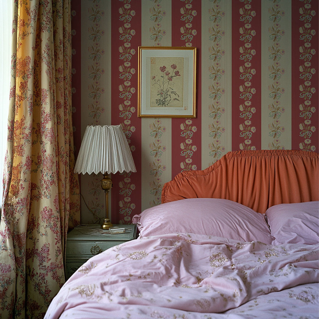 Chateau Stripe Pumpkin and Spice Wallpaper