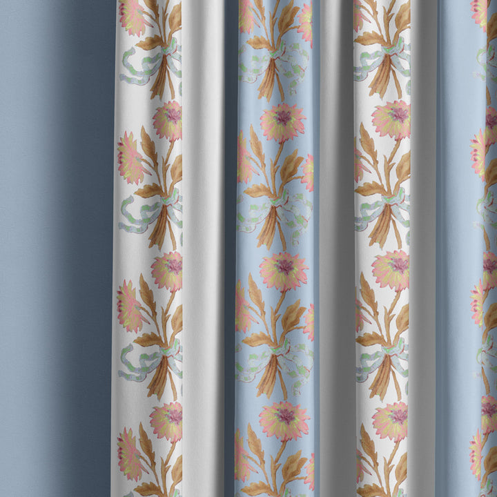 Chateau Stripe Wedgwood and Chalk Recycled Velvet