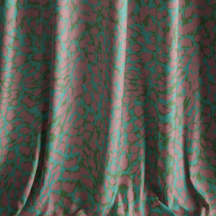 Leopard Peppermint Cream Velvet Fabric