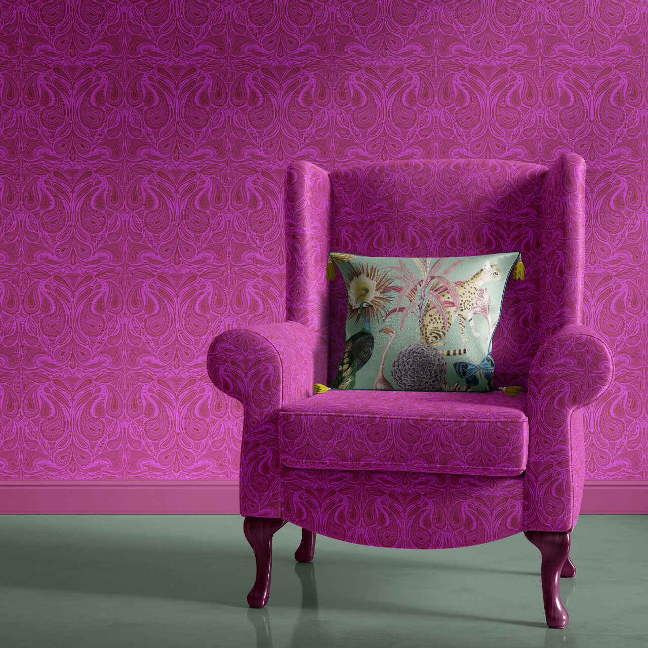 Margaux Fuchsia Wallpaper