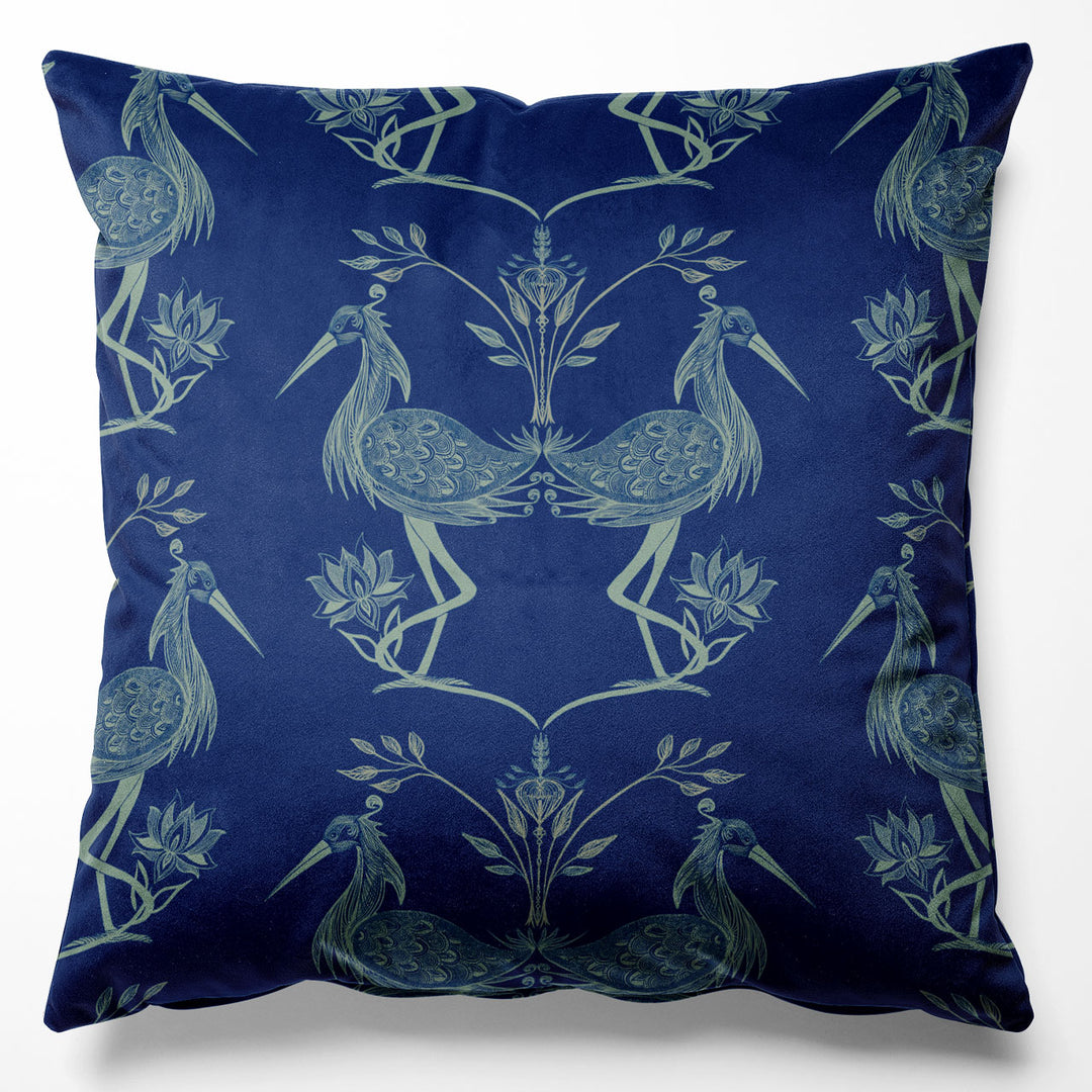 Lotus Egyptian Blue Cushion