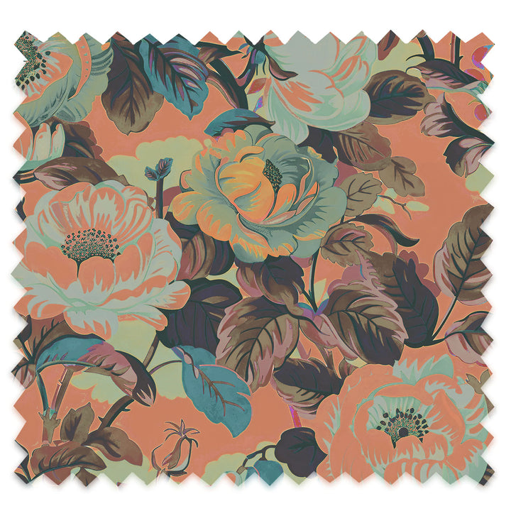 Rococo Roses Coral Recycled Velvet
