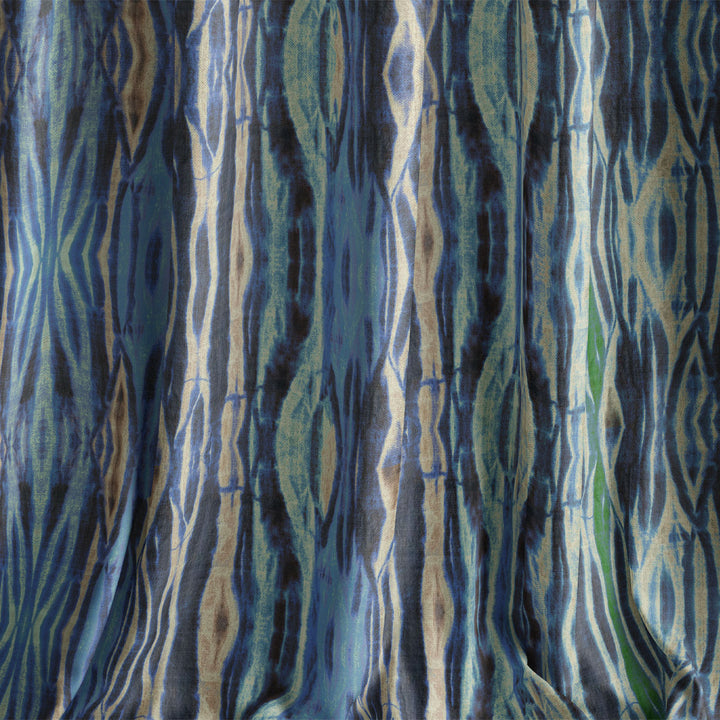 Azure Arashi Velvet Fabric