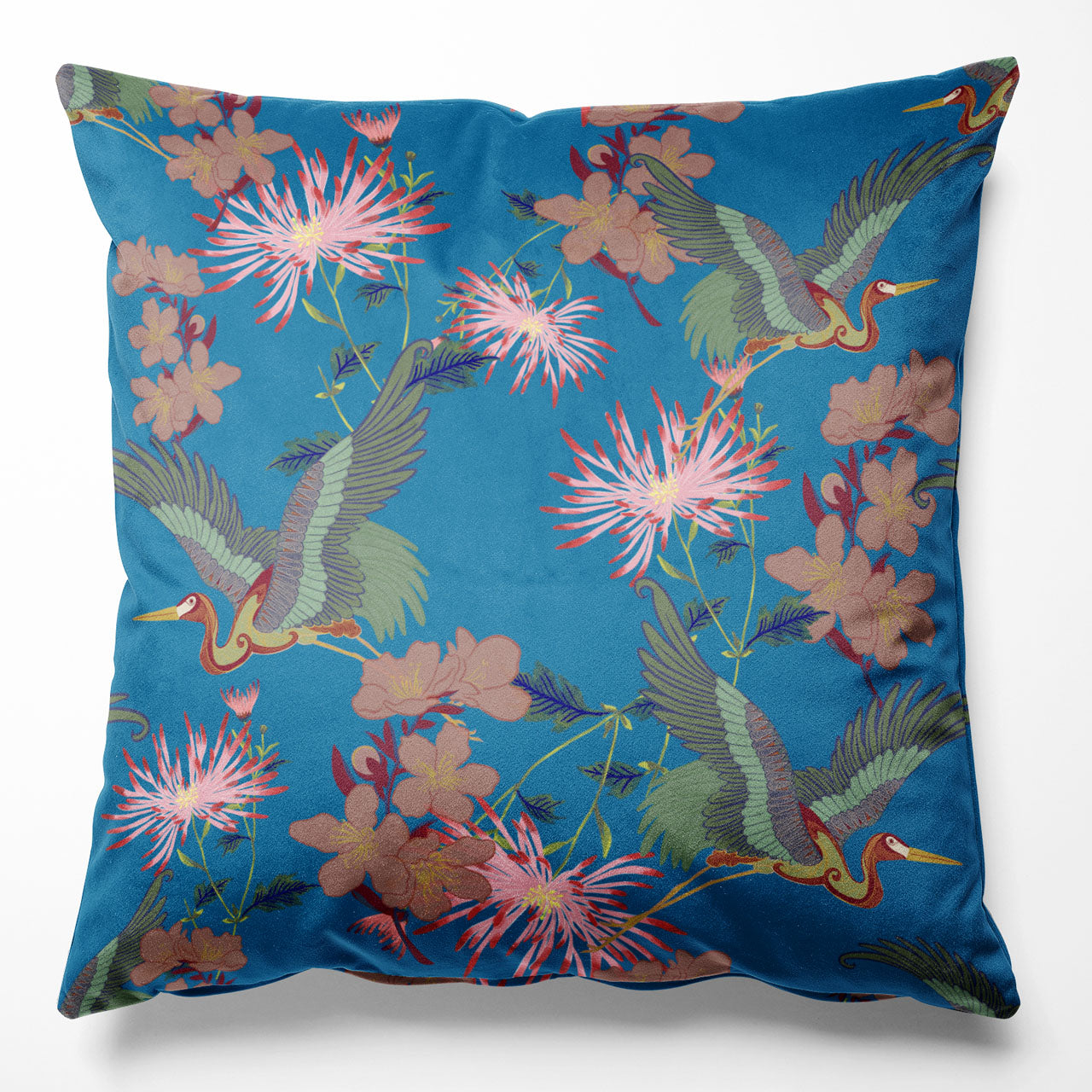 Blossom Cornflower Velvet Cushion
