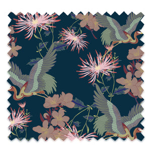 Blossom Midnight Velvet Fabric