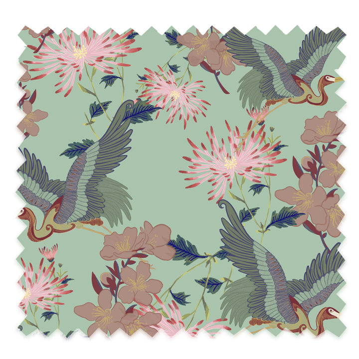 Blossom Mint Velvet Fabric