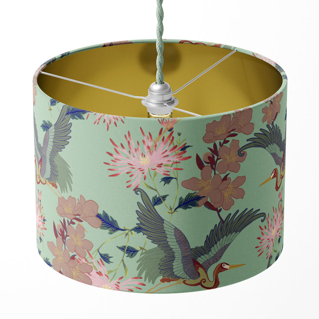 Blossom Mint Drum Lampshade