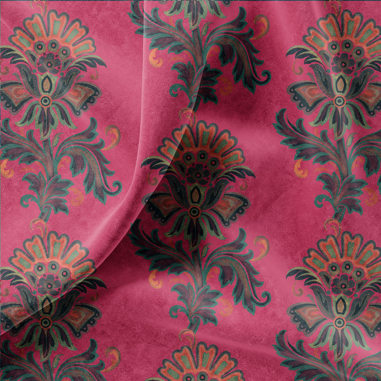 Fleur Fuchsia Velvet Fabric