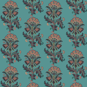 Fleur Maya Blue Wallpaper Sample