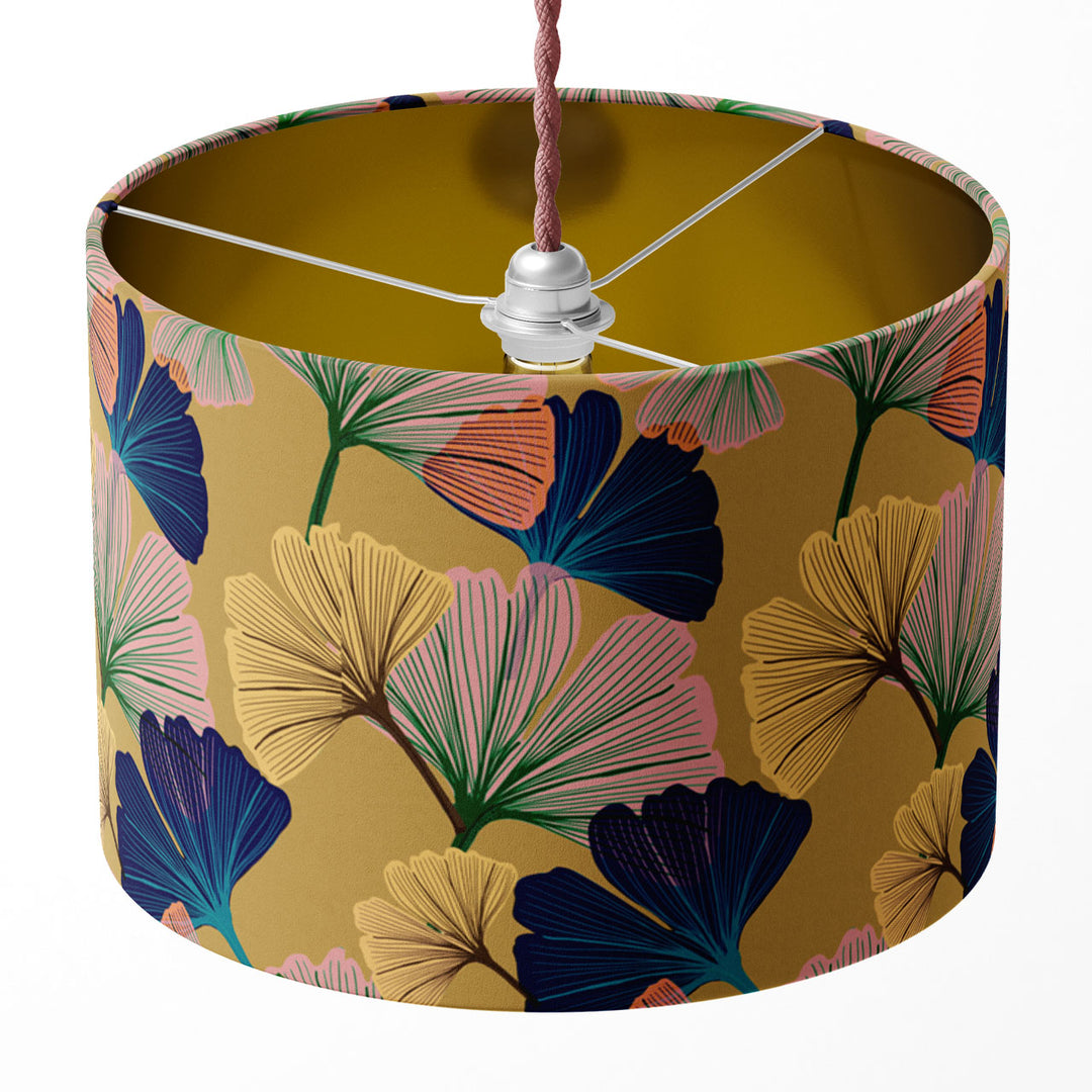 Ginkgo Buttercup Drum Lampshade