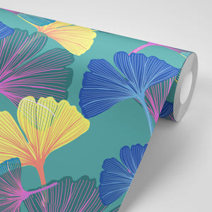 Ginkgo Shamrock Wallpaper Sample
