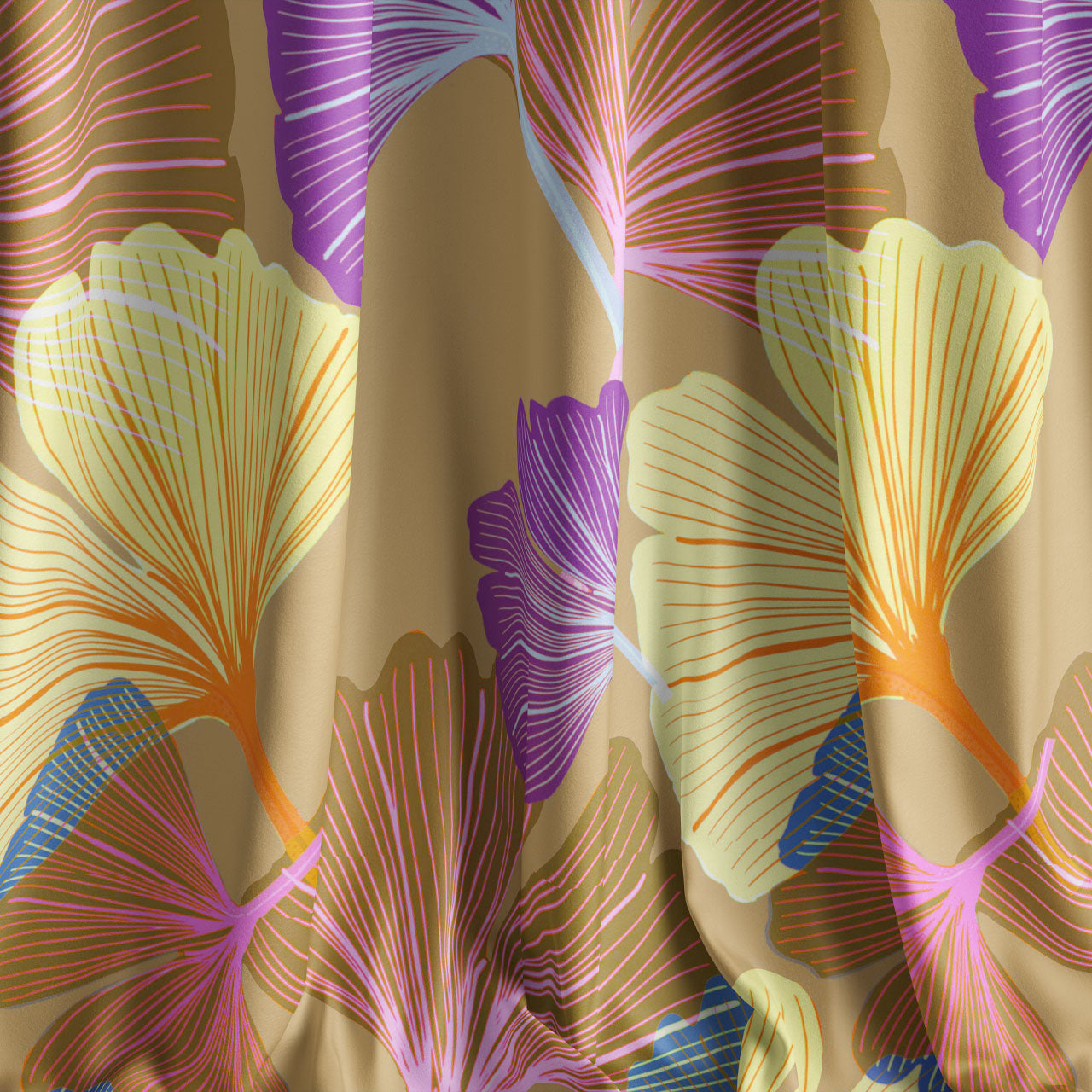 Ginkgo Pumpkin Velvet Fabric