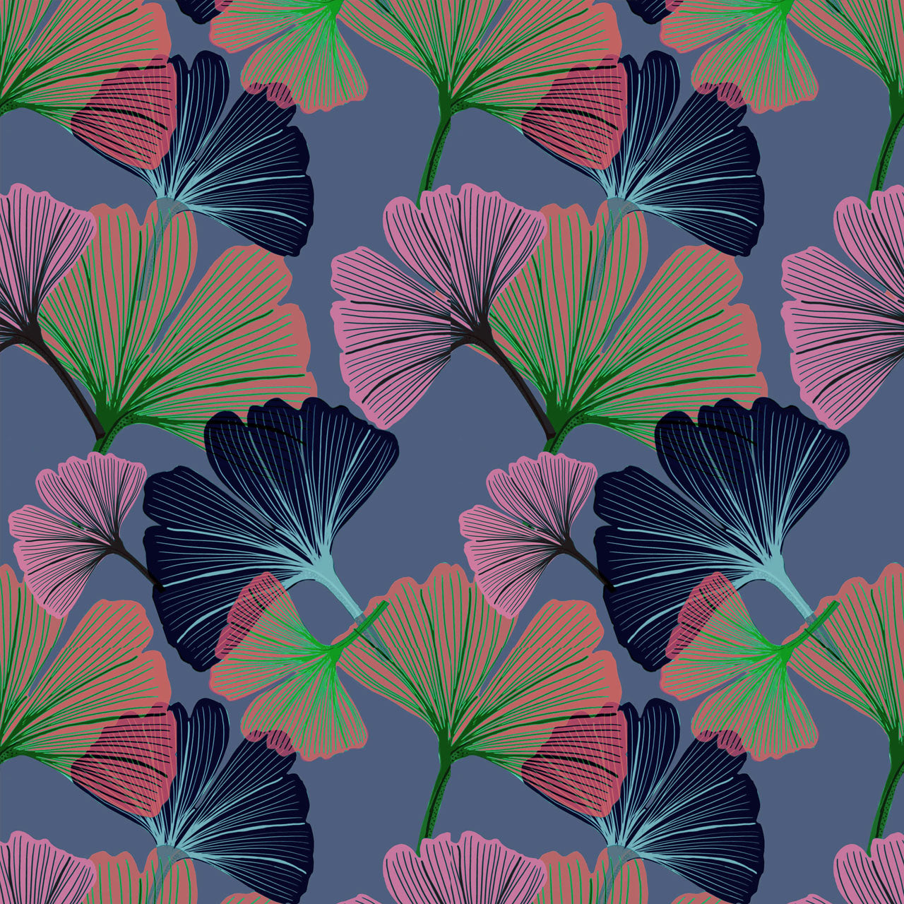 Ginkgo Violet Wallpaper Sample