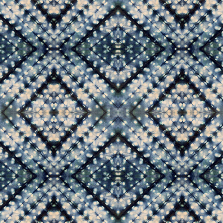 Indigo Itajime Cross Velvet Fabric Sample