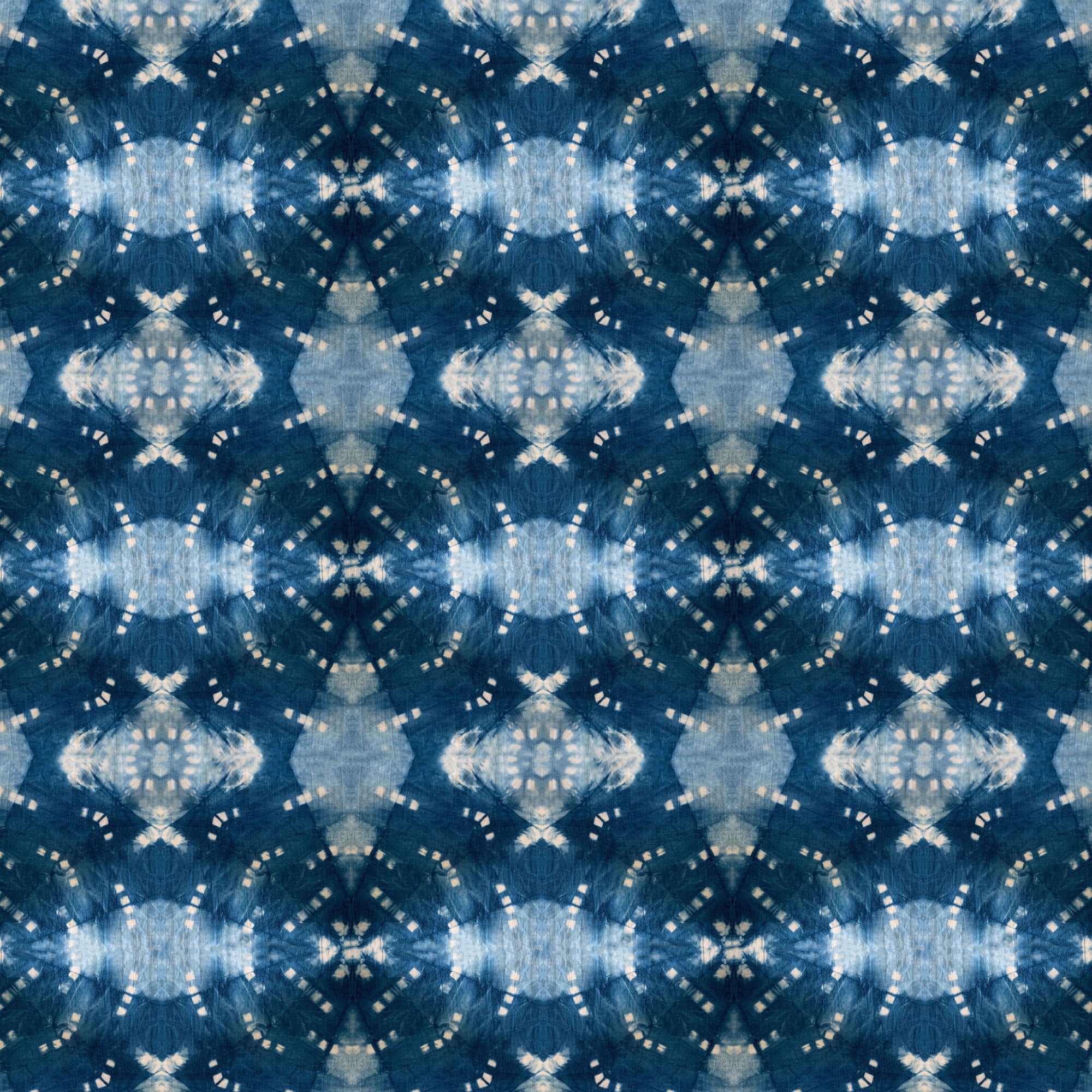 Indigo Itajime Row Velvet Fabric Sample