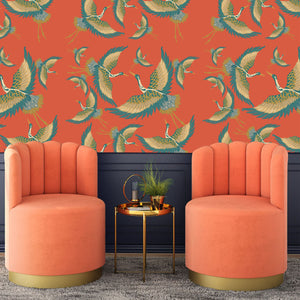 Pachamama Coral Wallpaper Sample