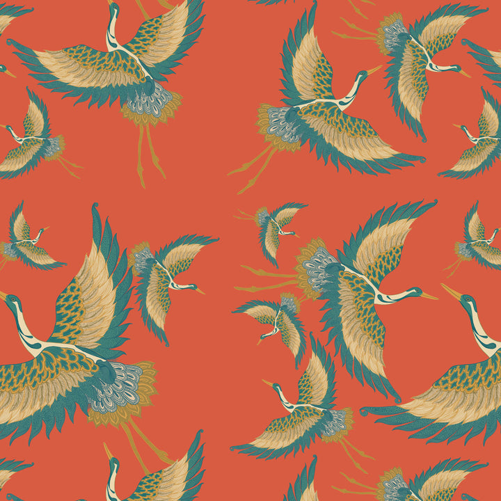 Pachamama Coral Velvet Fabric
