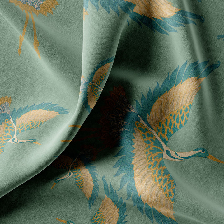 Pachamama Mint Velvet Fabric Sample