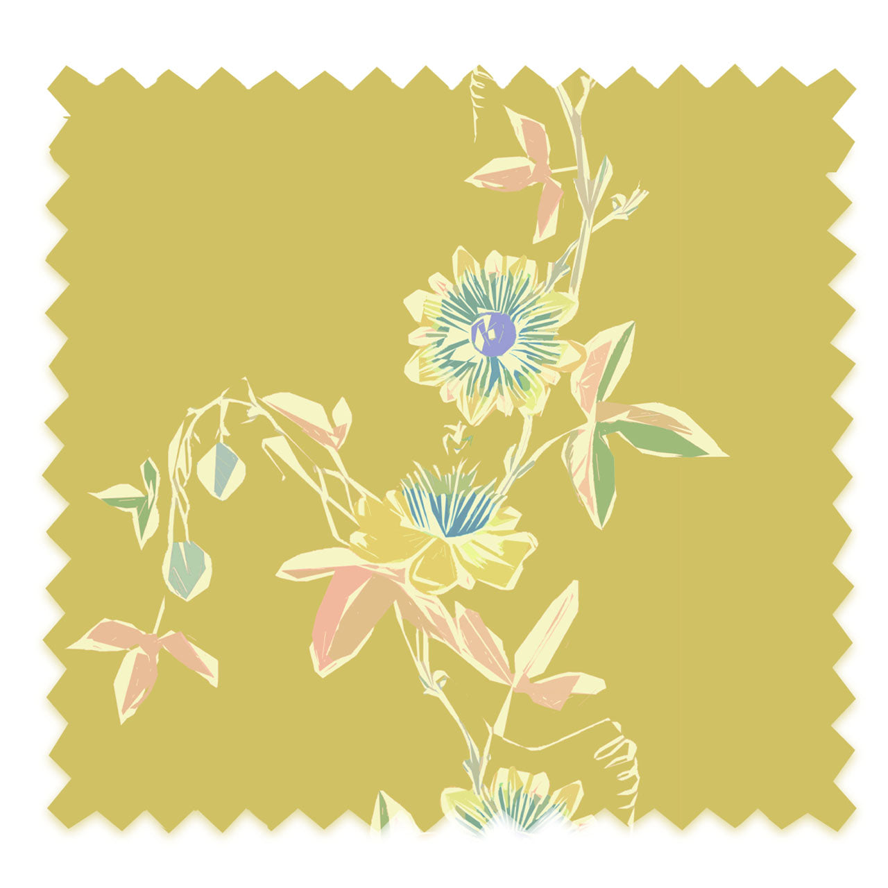Passion Flower Corn Velvet Fabric