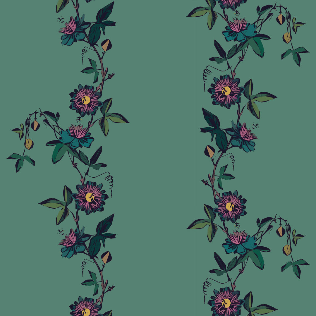 Passion Flower Leaf Wallpaper Sample