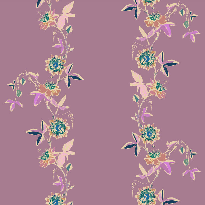 Passion Flower Lilac Wallpaper