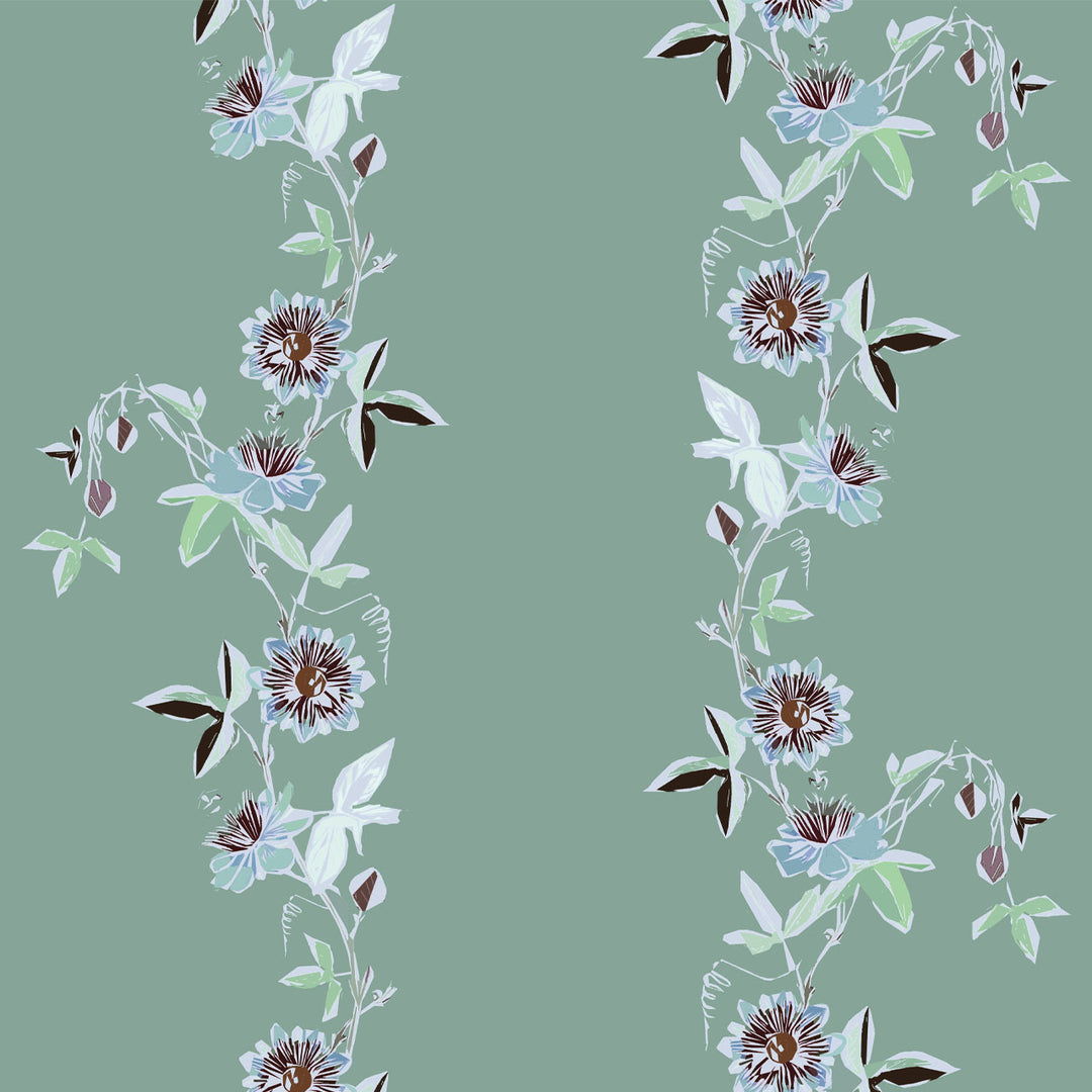 Passion Flower Pistachio Wallpaper