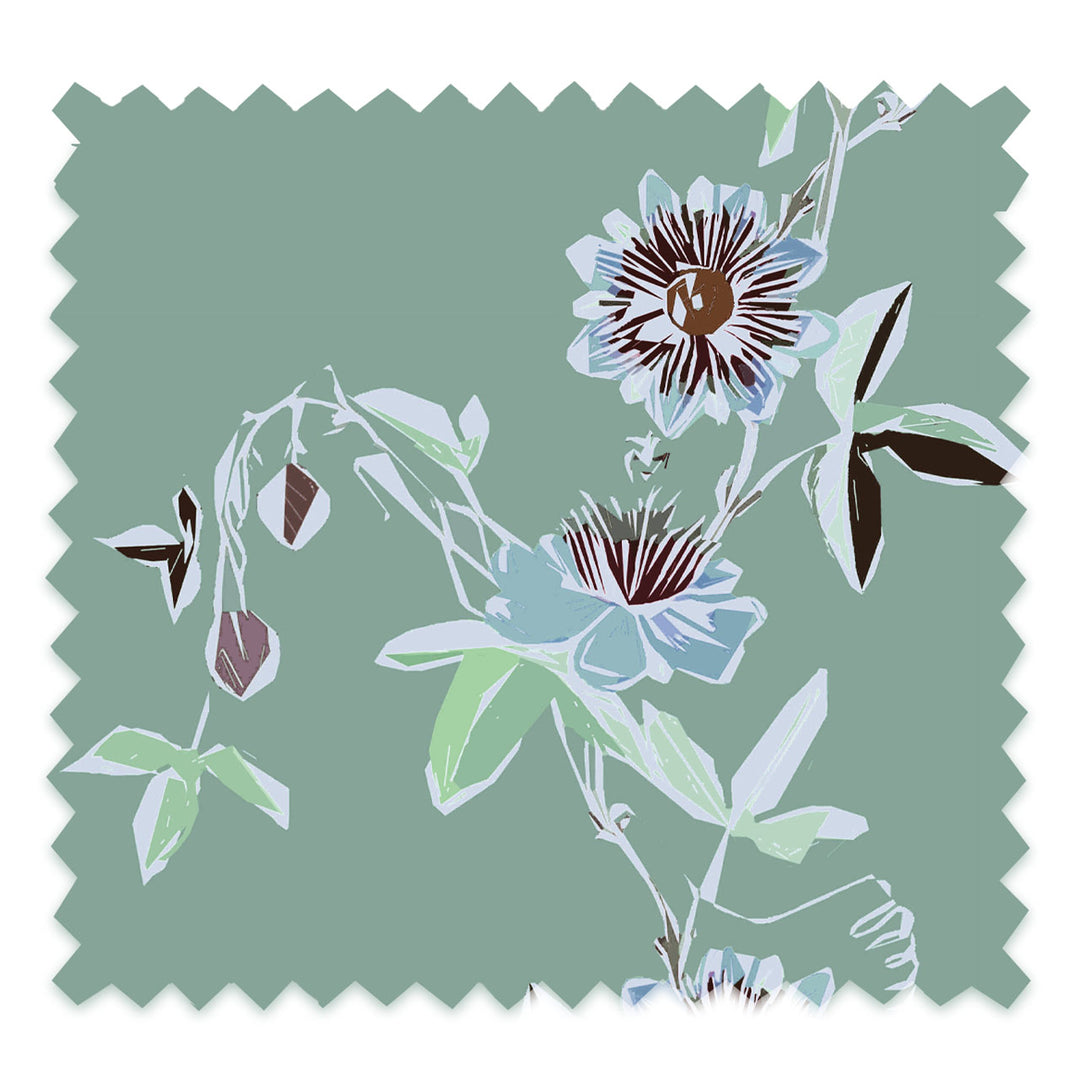 Passion Flower Pistachio Velvet Sample