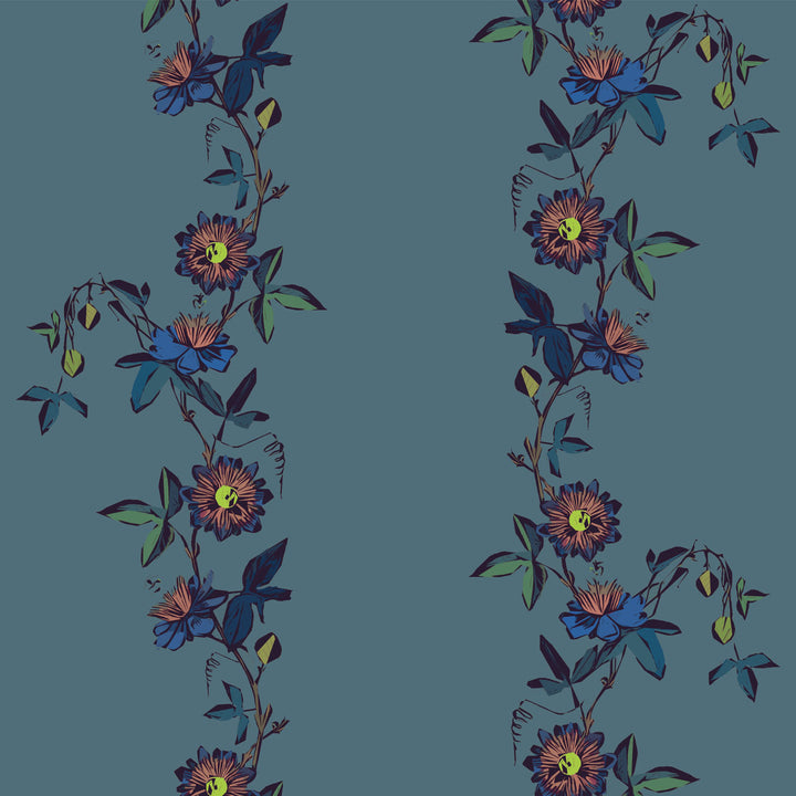 Passion Flower Steel Wallpaper Sample