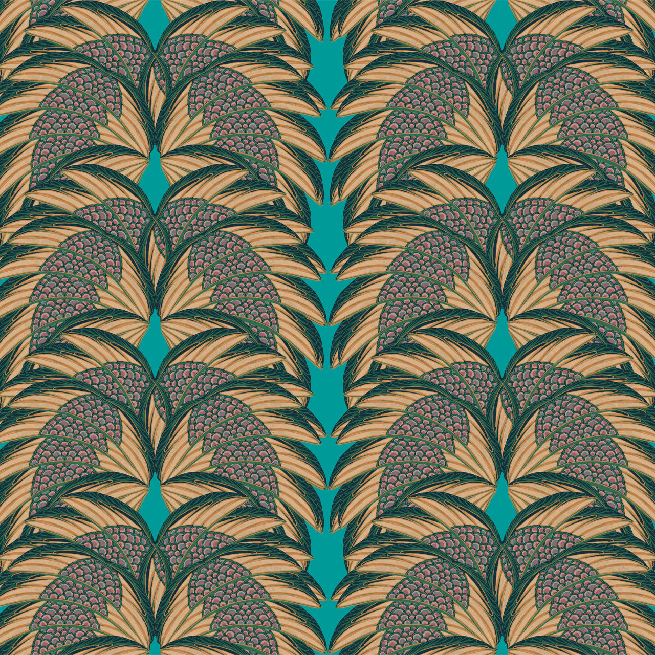 Plume Aqua Wallpaper Sample