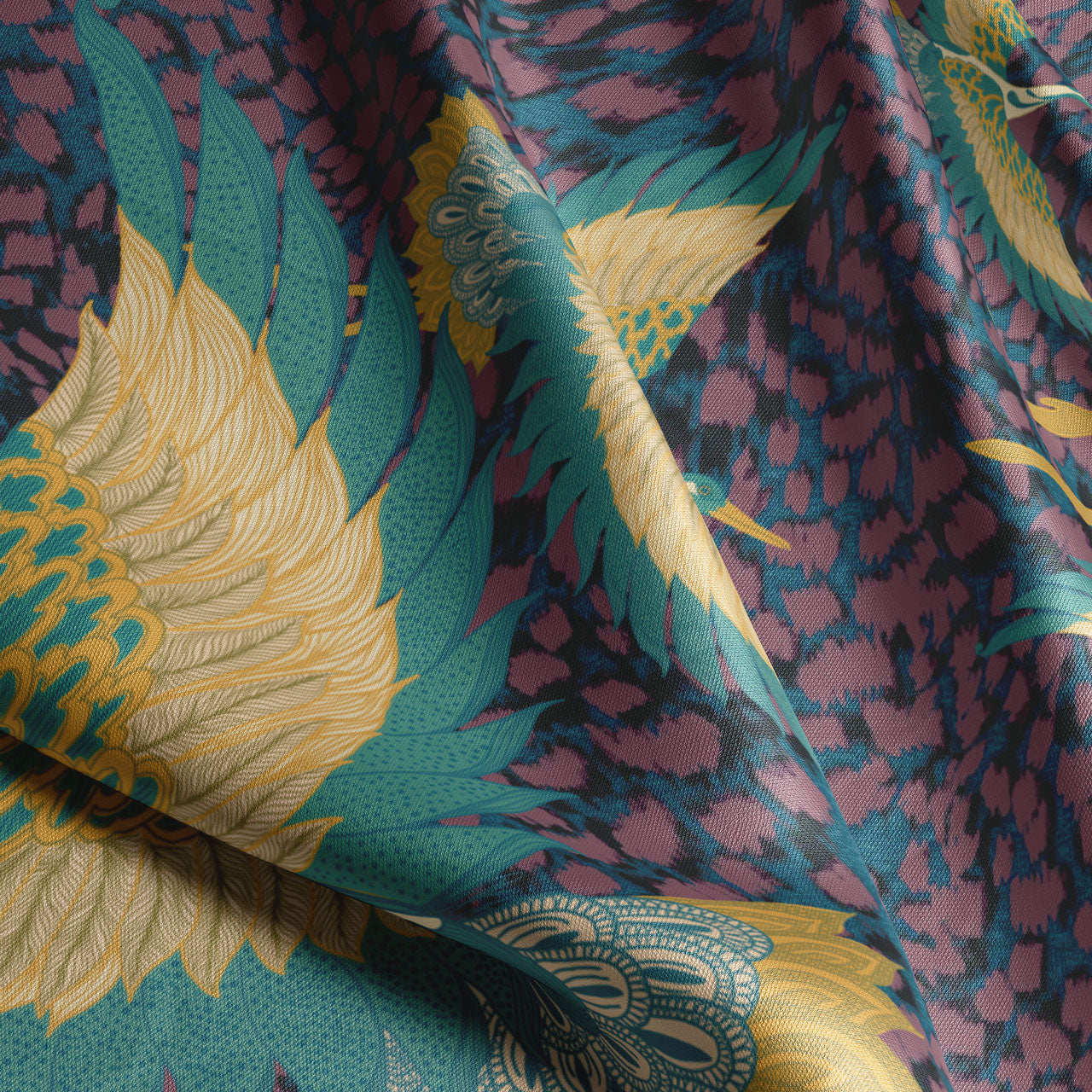 Pachamama Berry Velvet Fabric
