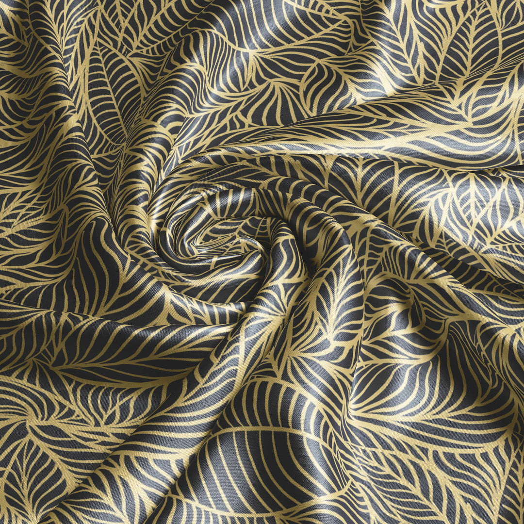 Agnes Black and Gold Velvet Fabric
