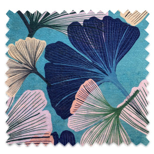 Ginkgo Blue Velvet Fabric Sample
