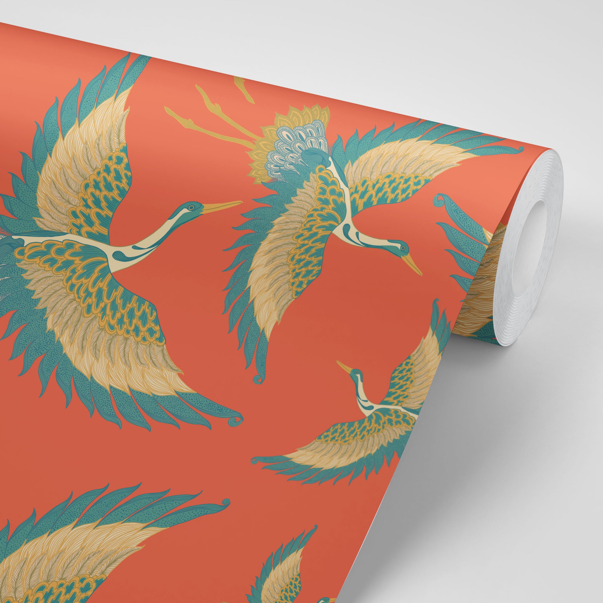 Pachamama Coral Wallpaper Sample