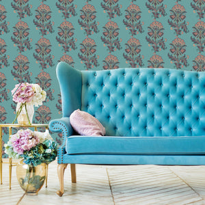 Fleur Maya Blue Wallpaper
