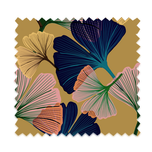 Ginkgo Buttercup Velvet Fabric Sample