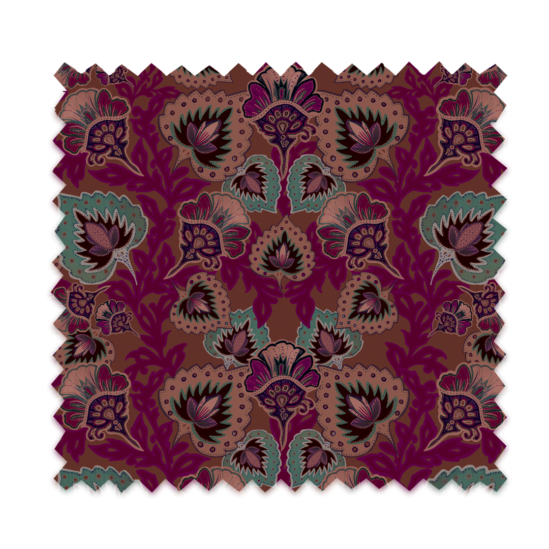 Garden of India Ruby Linen Fabric