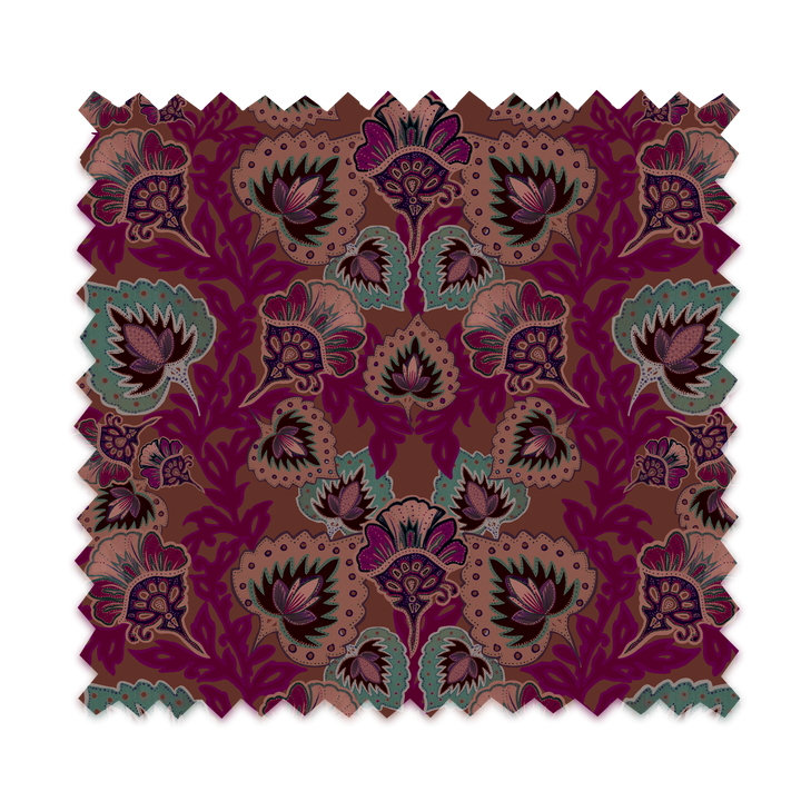 Garden of India Ruby Linen Fabric Sample
