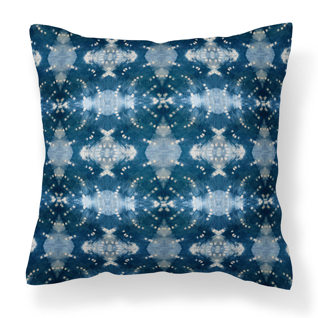 Indigo Itajime Row Cushion by Tatie Lou & Pad Indigo Itajime Row Cushion by Tatie Lou & Pad