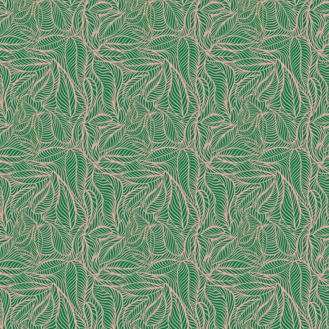 Agnes Green and Pink Wallpaper Sample