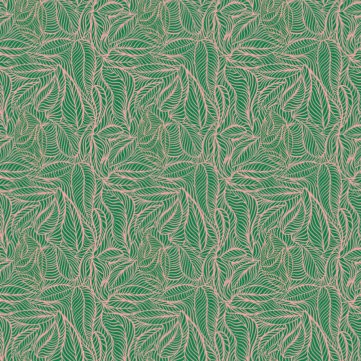 Agnes Green and Pink Wallpaper Sample
