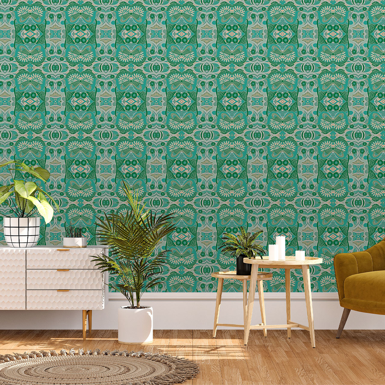 Esprit Sea Green Wallpaper Sample