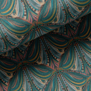 Mumbai Deco Teal Linen Fabric