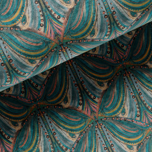Mumbai Deco Teal Velvet Fabric Sample