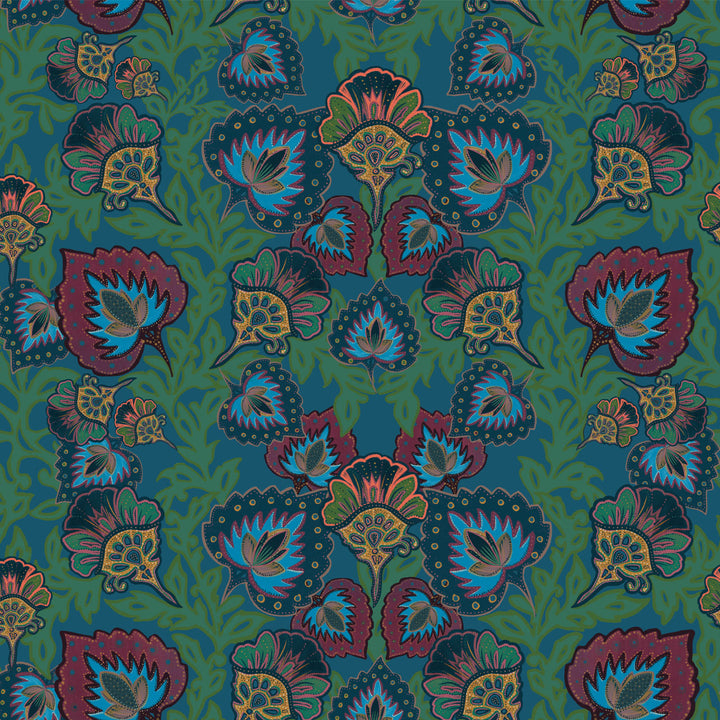 Garden of India Peacock Wallpaper Sample