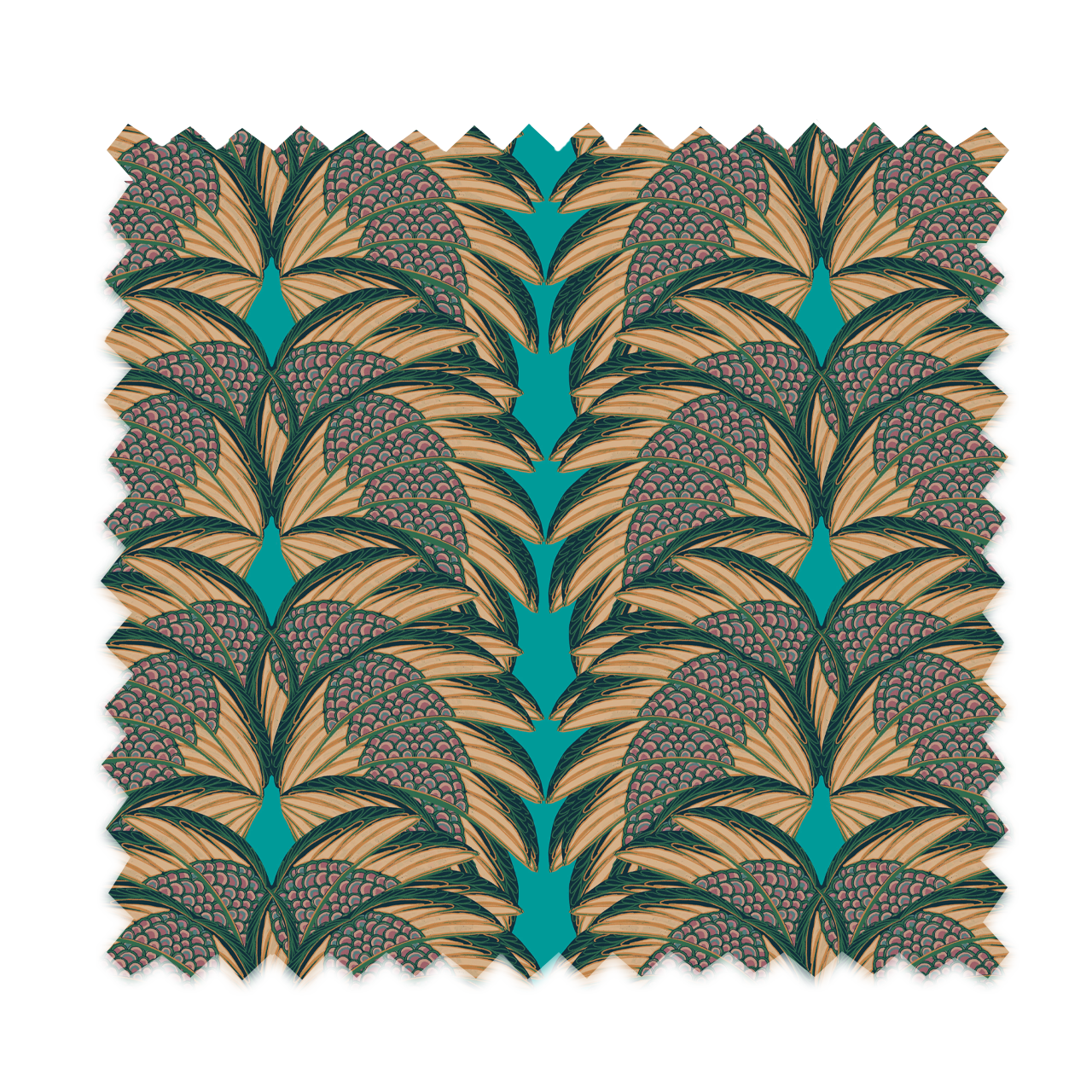 Plume Aqua Velvet Fabric